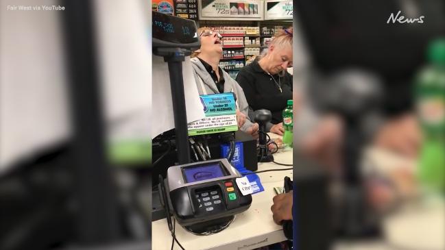 'Drugged cashiers' fall asleep on the checkout while serving a customer