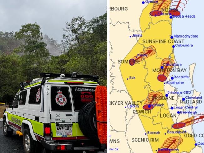 The bureau issued severe storm warnings for part of southeast Queensland on Saturday afternoon.