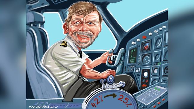 Flight Centre boss Graham Turner. Cartoon: John Tiedemann