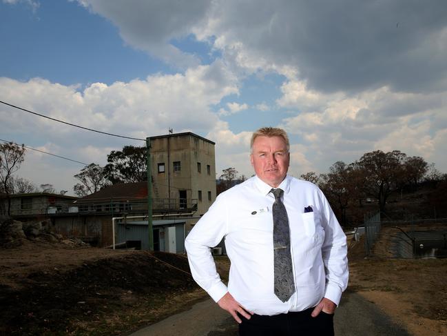 WARNING WARNING. SUNDAY TELEGRAPH SPECIAL. PLEASE CONTACT ST PIC ED JEFF DARMANIN BEFORE PUBLISHING. Terry Dodds, Chield Executive Officer Tenterfield Shire Council, at the Tenterfield water supply and aging water treatment plant on the outskirts of town.  Picture by Peter Lorimer.