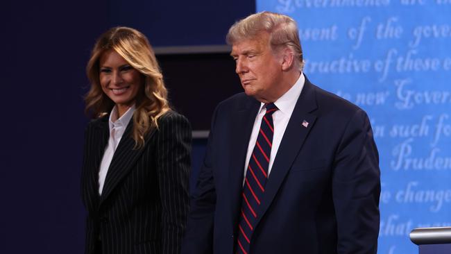 US President Donald Trump and First Lady Melania Trump after the debate. Picture: Win McNamee/Getty Images