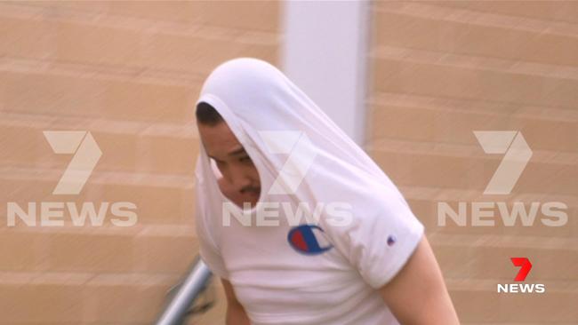 Milad Jafari, 24, of Kensington, who is co-accused of the Hindley St stairwell gang rape. Jafari faced the Adelaide Magistrates Court on Tuesday by video link from custody. Picture: 7NEWS Adelaide