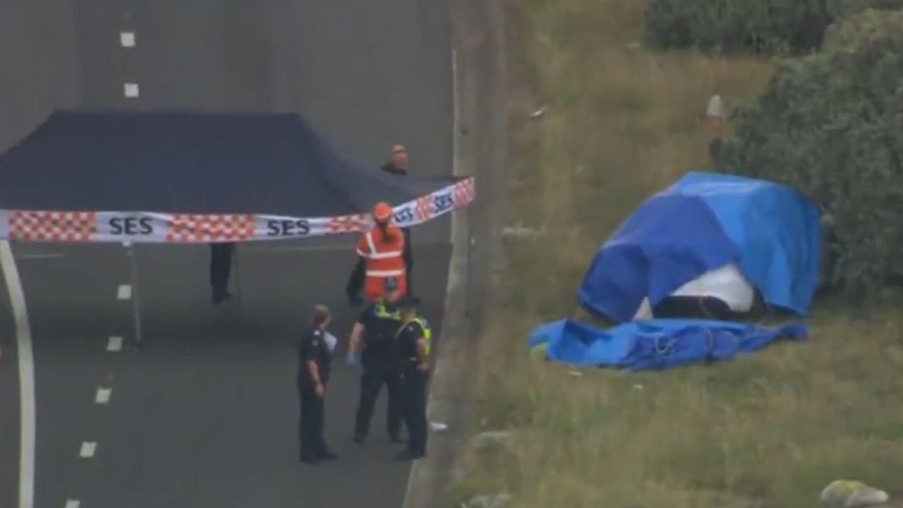 The driver was declared dead at the scene. Picture: 7 NEWS.