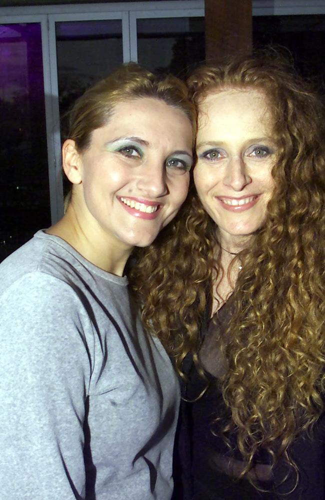 Selena Bedford with Nicole Perry, August, 2002. Picture: Steve Pohlner