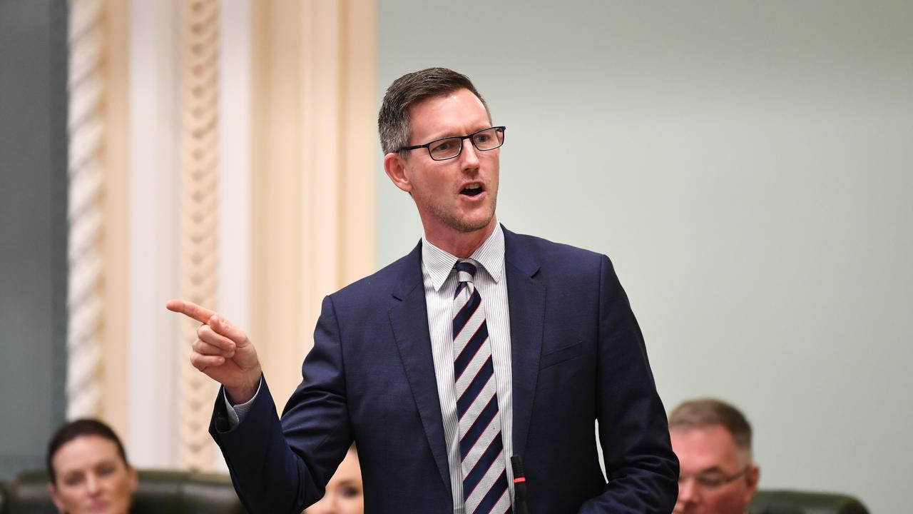 Queensland Transport Mark Bailey speaks during Question Time at Parliament House in Brisbane. Picture: NCA NewsWire / Dan Peled