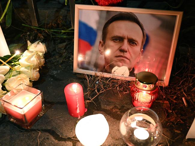 Demonstration front of the Russian embassy in Yerevan, following the announcement that the Kremlin's most prominent critic Alexei Navalny had died in an Arctic prison. Picture: AFP