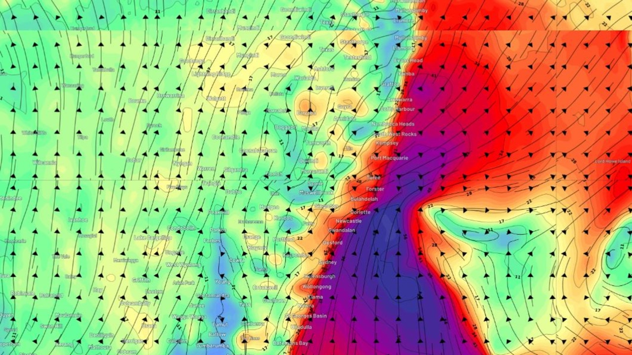 Damaging wind and surf to hit east coast on Wednesday. Picture: WeatherZone