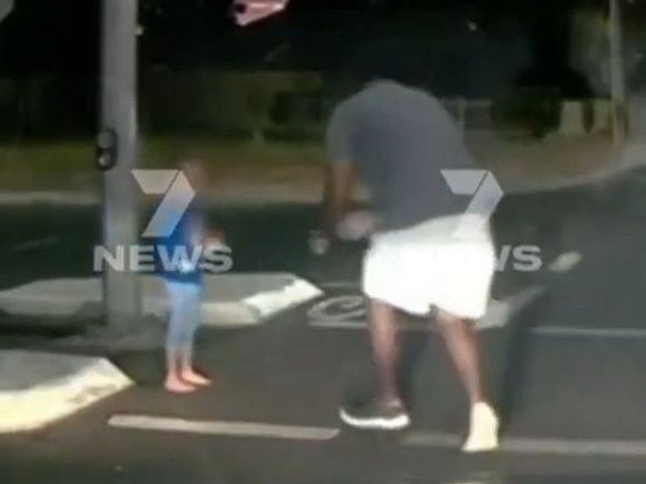 Dashcam footage shows a good samaritan helping the child after stopping the car.