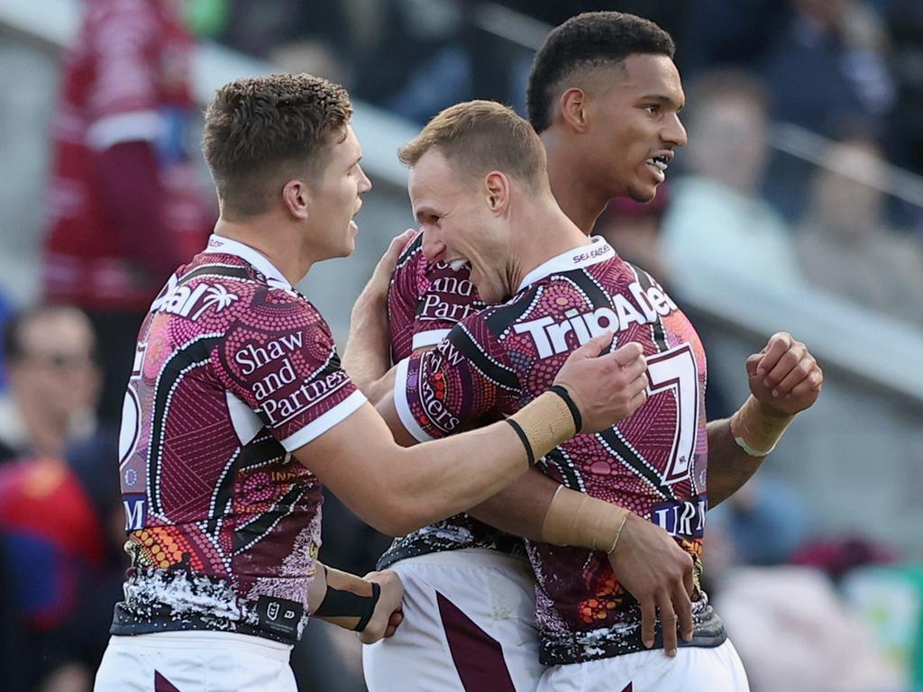 Manly led early before Newcastle came to the party late in the first half. (Photo by Ashley Feder/Getty Images)