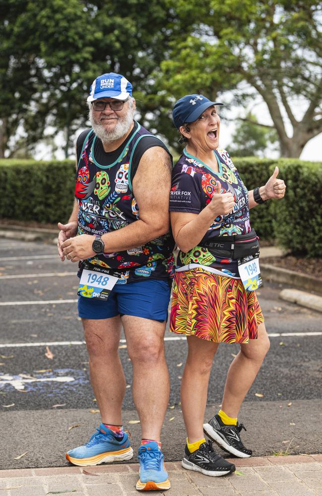 Darren and Sam Howlett of Team Silverfox of Sunshine Coast at Peak2Park, Sunday, March 3, 2024. Picture: Kevin Farmer