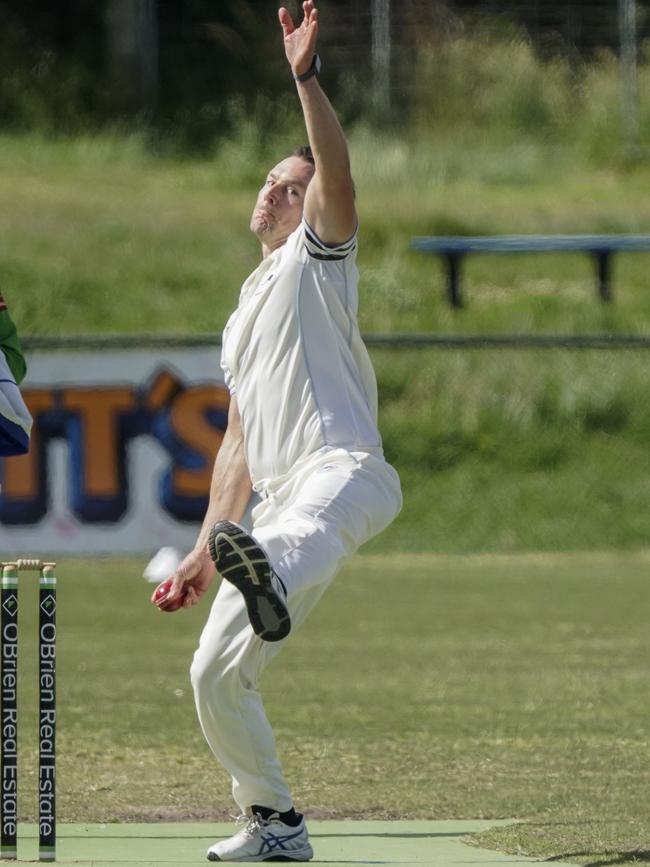 MPCA: Langwarrin bowler Chris Brittain. Picture: Valeriu Campan