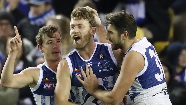 North Melbourne survived a scare from the Blues. Picture: Getty Images