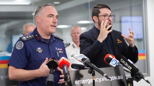 CFA chief officer Jason Heffernan, speaks to media at the State Control Centre. Picture: Nicki Connolly