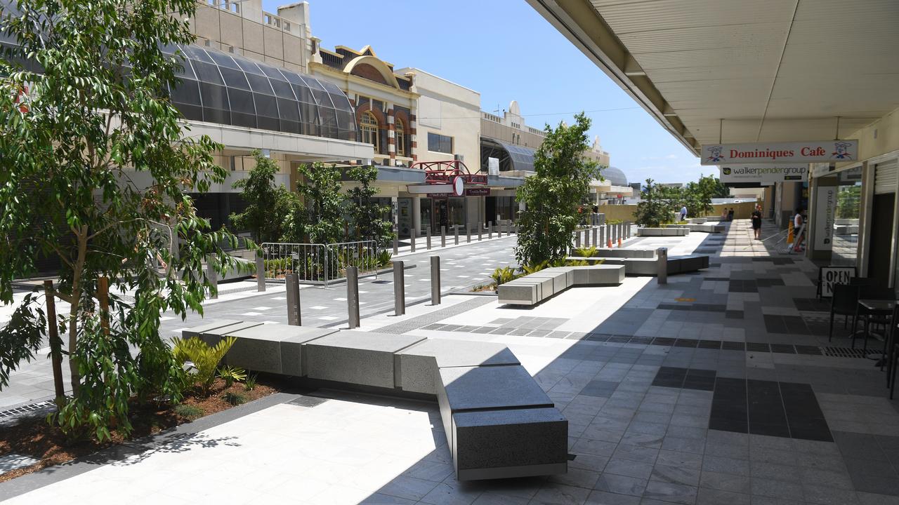 The Nicholas Street Mall development had the safety barriers removed on Wednesday.