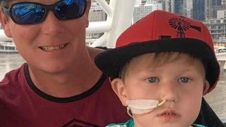 Scott Funch with his son Kye who tragically lost his life to a brain tumour.