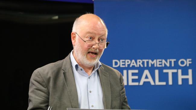 Director of Public Health Mark Veitch speaks to the media at the Executive Building in Hobart on Thursday, February 1, 2024.