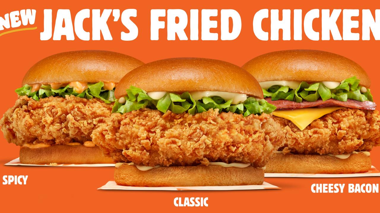 Hungry Jack’s have entered the fried chicken game, launching a range of burgers that were two years in the making. Picture: Supplied