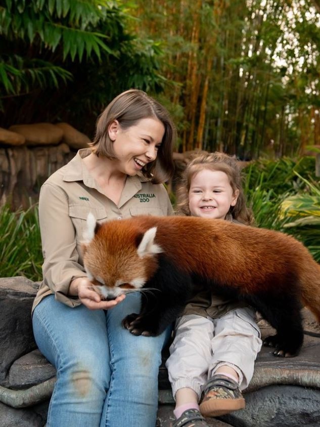 Bindi Irwin has hit back after fans made suggestions recent photos of herself, her daughter and a red panda were faked. Picture: Kate Berry.