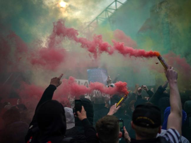 There were wild scenes outside Old Trafford.