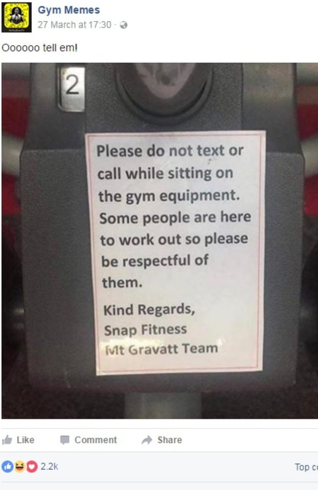 The post on the Gym Memes page received more than 2000 reactions.