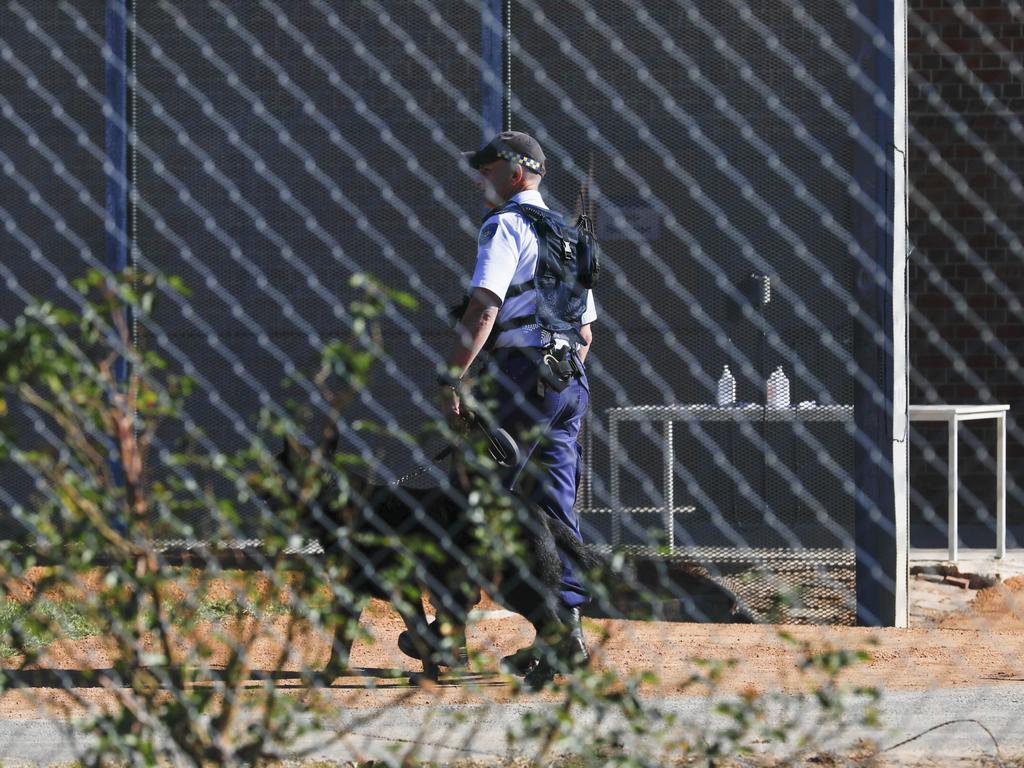 Goulburn Jail correction officers monitor the opening of the newly refurbished High Risk Management Correctional Centre Area 2 at Goulburn Jail, Goulburn, NSW. Picture: Sean Davey