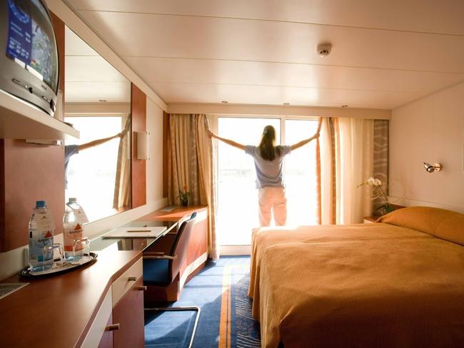 A cabin onboard Avalon Waterways' Tapestry on the Rhine.