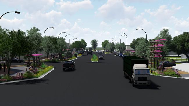 Artist impressions of the Miles CBD streetscape revitalisation. Picture: WDRC