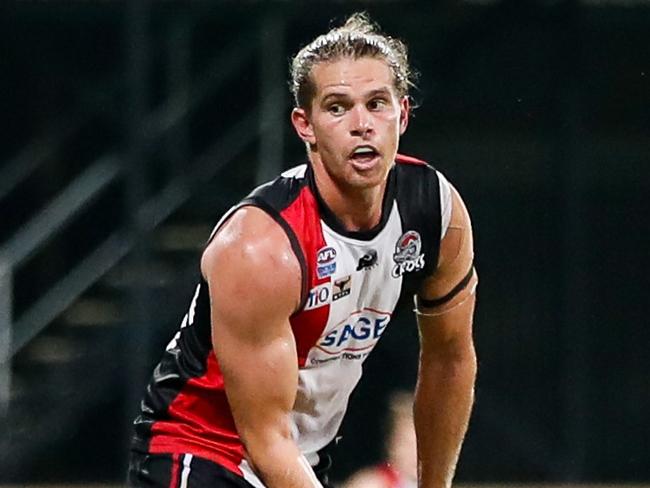 Jed Anderson playing for Southern Districts in the 2023-24 NTFL season. Picture: Celina Whan / AFLNT Media