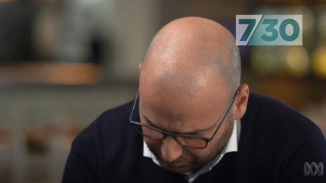 George Calombaris came close to tears during the interview. Picture: ABC