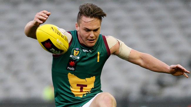 Kieran Lovell was drafted to Hawthorn after starring for Tasmania in the 2015 under 18 national championships. Picture: Colleen Petch.