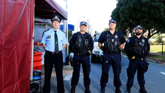 Superintendent Mark Wheeler with his fellow Queensland Police officers this week Picture Scott Powick