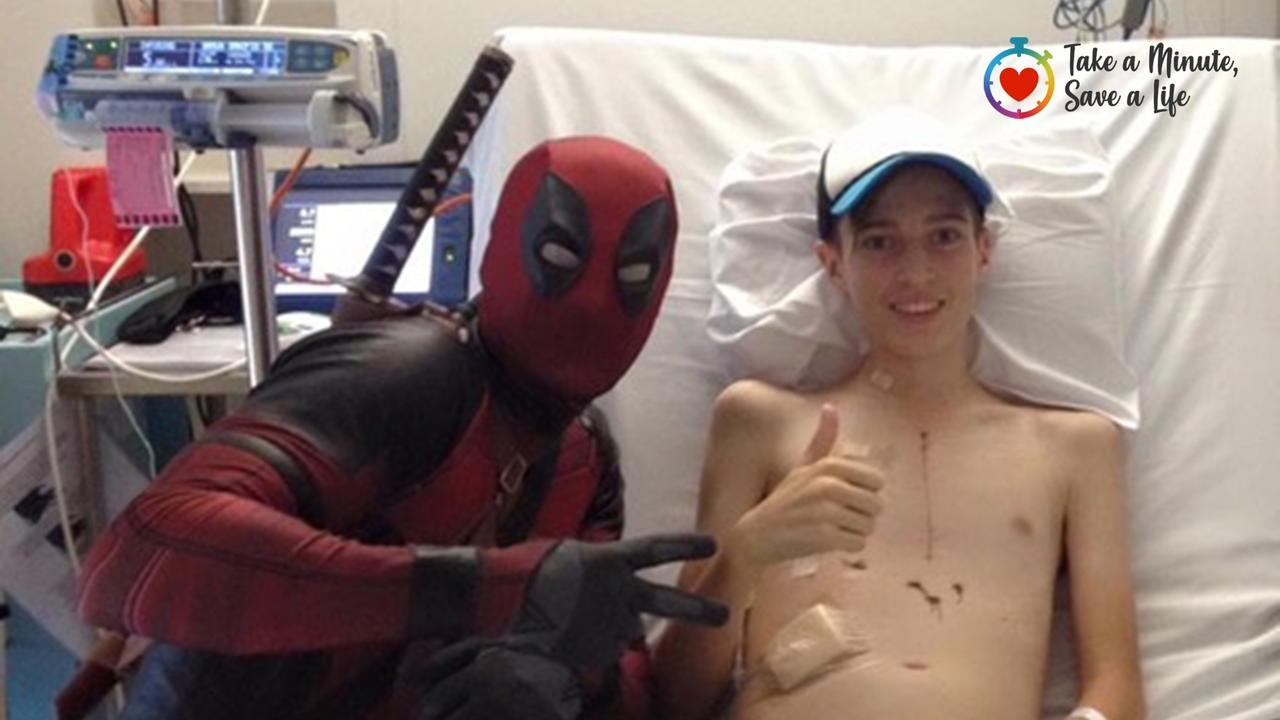 Callum Gordon got a visit from Spider-Man after his surgery.