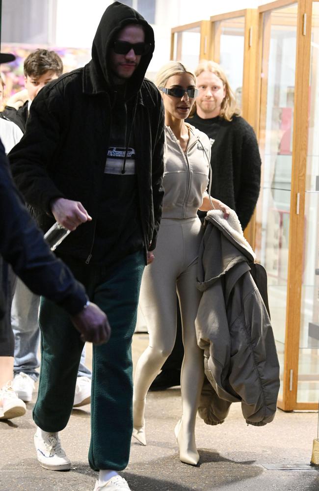 Kim Kardashian and Pete Davidson are seen leaving Dover Street Market in London, England. Picture: MEGA/GC Images