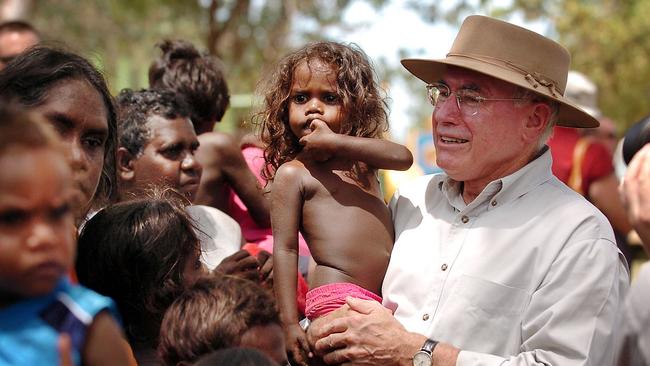 John Howard in Wadeye, southwest of Darwin, in 2005. Picture: Lyndon Mechielsen