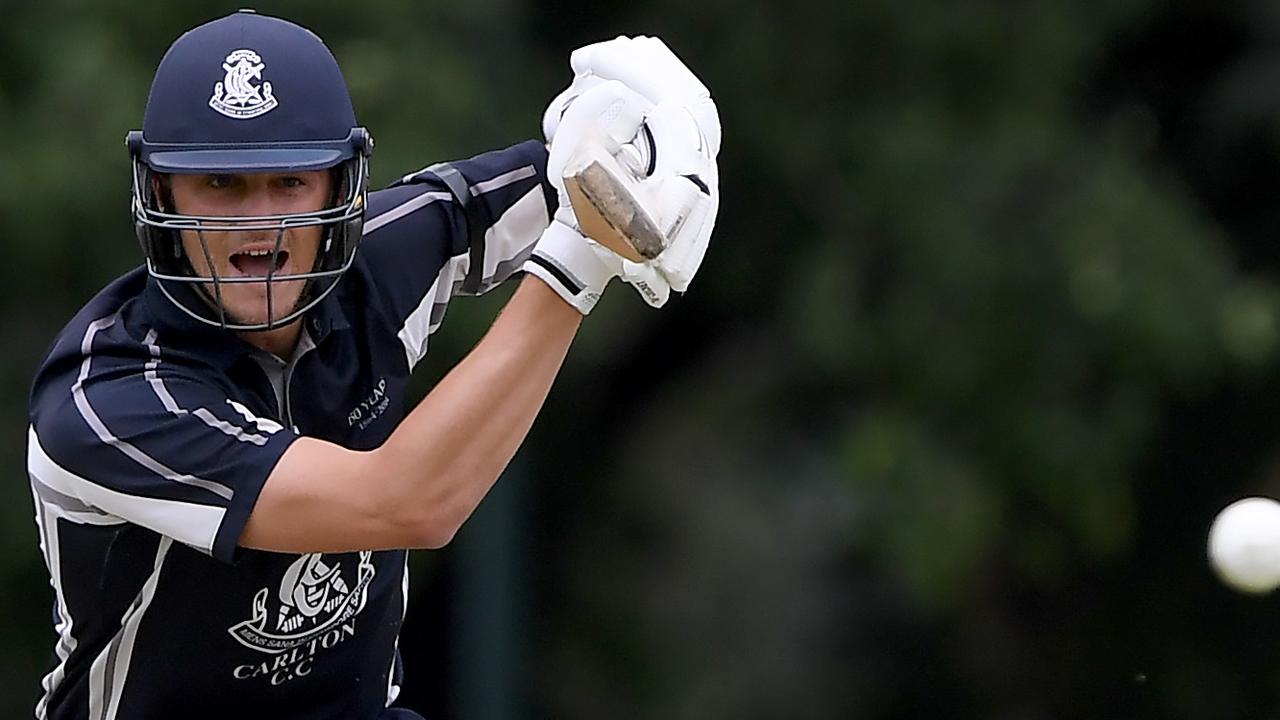 Premier - Xavier Crone in action for Carlton against Richmond. Picture: Andy Brownbill