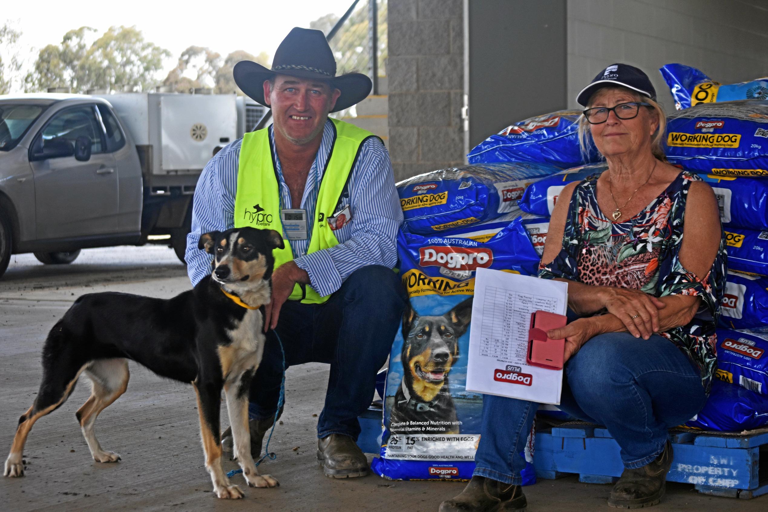 Mick and Carolyn Hudson with Marong Maddie. Picture: Meg Gannon