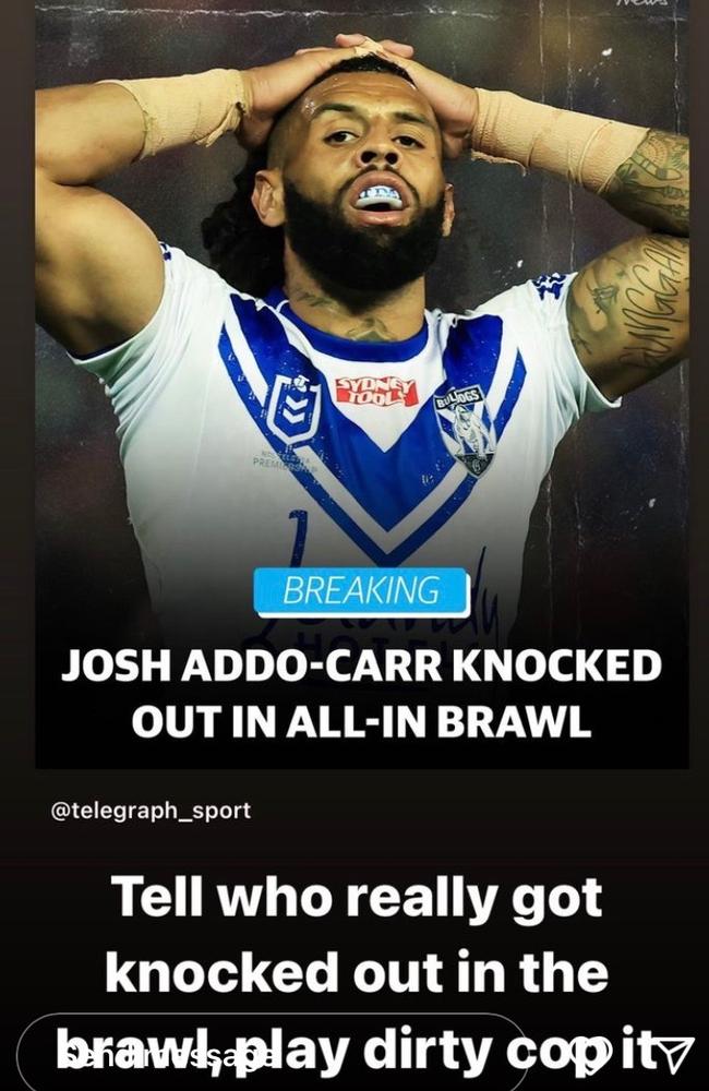 Josh Addo-Carr replies to this masthead’s social media post.