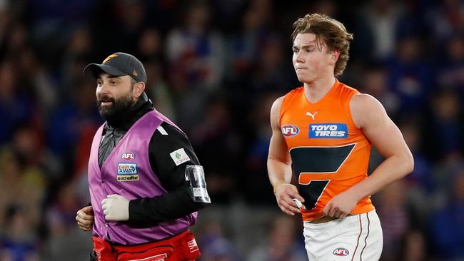 Tanner Bruhn grew up in Geelong and has made a name for himself in 30 games for GWS. Picture: Getty