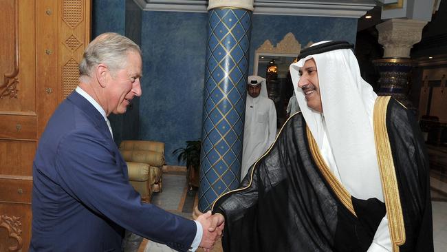 Prince Charles with Sheikh Hamad bin Jassim bin Jaber al-Thani.