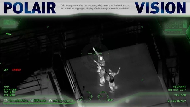 Polair captures men trespassing on rooftop on video