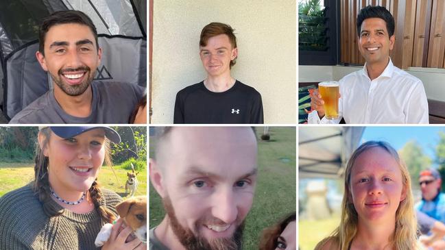 (Clockwise from top left) Sebas Sanchez Leon, Ryan Bibby, Sandeep Dutta, Hannah Seymour, Paul Dolan, and Rebecca Teuma are just six of the people who have lost their lives in NSW's waters this summer.