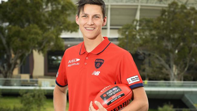 Sam Weideman will make his AFL debut for Melbourne against Hawthorn on Saturday. Picture: Bianca De Marchi