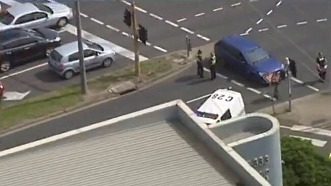 The scene after Willow Griffiths was hit by a truck in Mulgrave. Picture: Channel 7