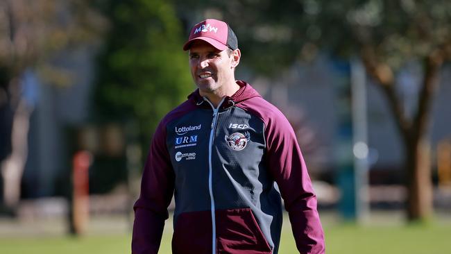 Manly coach Trent Barrett is under pressure. Picture: Toby Zerna