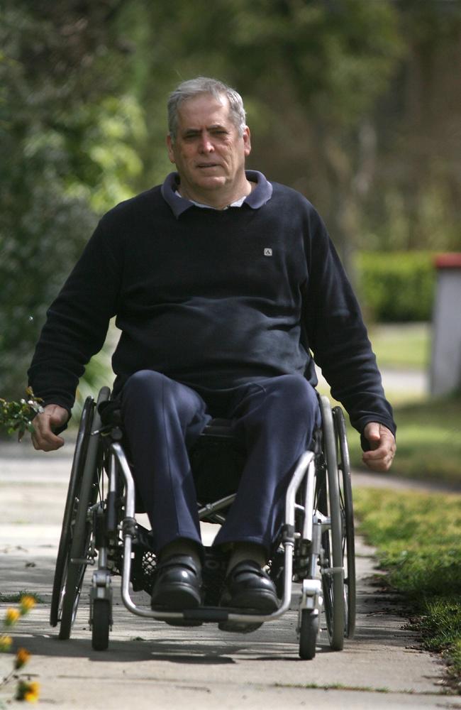 Victoria Police Sgt Brian Stooke spent the last 22 years of his 34-year policing career in a wheelchair after being shot several times by Noble Park gunman Pavel “Mad Max” Marinof in 1985.