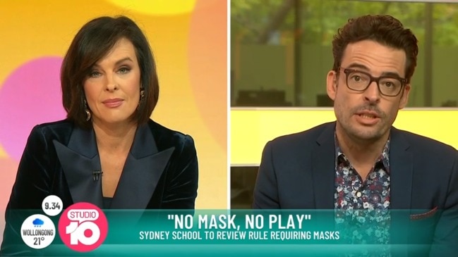 Natarsha Belling and Joe Hilderbrandt go head to head over coronavirus measures in schools (Studio 10)