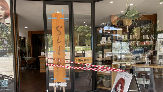 Silk Hair Skin Body was one of a dozen businesses broken into in the early hours of Monday, April 17. The front door was smashd and the cash till taken. Picture: Lucy Callander