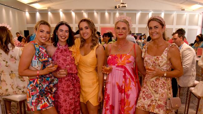 Social photos for the Melbourne Cup function at The Ville. Molly Waenick, Alysha Warnick, Jen Drury, Kellie Ordell and Trudy Fegan. Picture: Evan Morgan