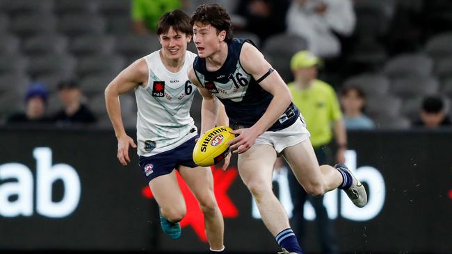 Rye Penny of Victoria Metro in action during the 2022 U18 Championships match between Vic Metro and Vic Country at Marvel Stadium on September 22, 2022. (Photo by Dylan Burns/AFL Photos via Getty Images)