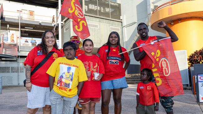 Johnston Family at the Gold Coast Suns v Hawthorn AFL match at TIO Stadium. Picture: Pema Tamang Pakhrin